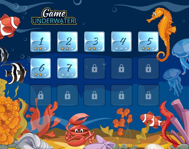 Подводная компьютерная игра с пользовательским интерфейсом