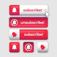 Free vector subscribe button set