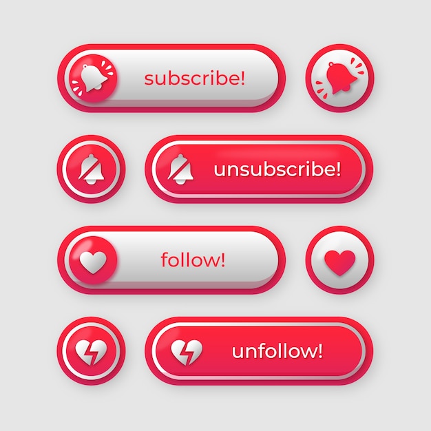 Free vector subscribe button set