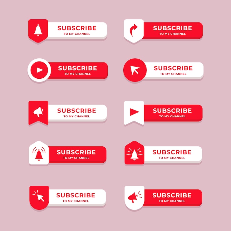 Free Vector subscribe label set