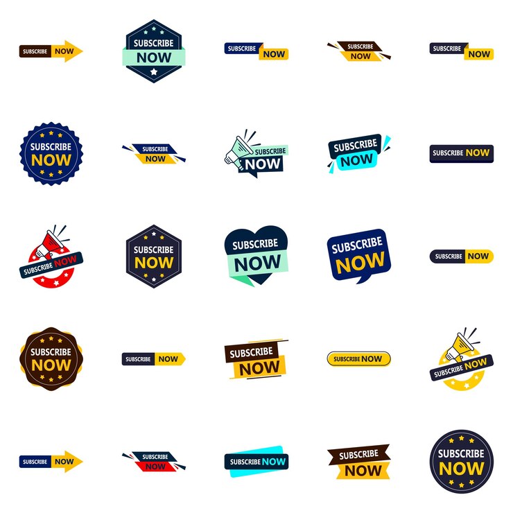 Free Vector subscribe now 25 vector banners for exceptional branding solutions