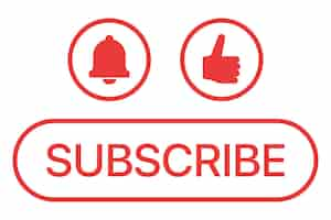 Free vector subscribe outline button with notification and thumbs up