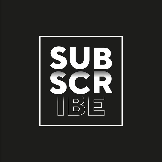Subscribe youtube button text effect typography design