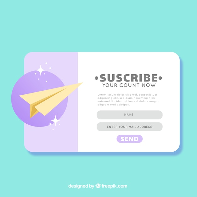 Free vector subscription pop up with flat design