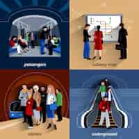 Бесплатное векторное изображение Квадратная композиция 4-го метро
