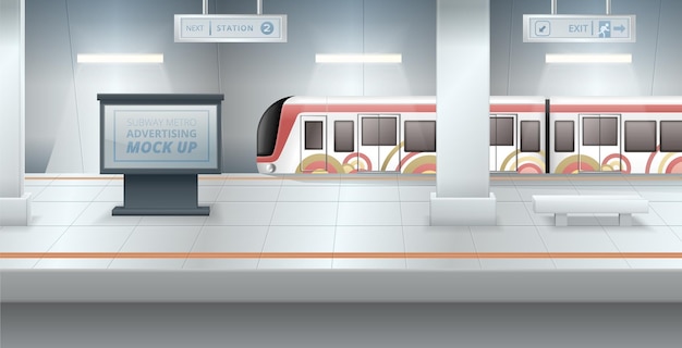 Mockup di pubblicità della metropolitana