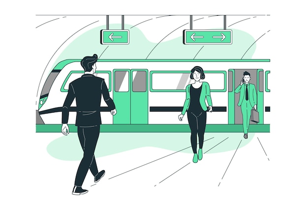 Бесплатное векторное изображение Иллюстрация концепции метро