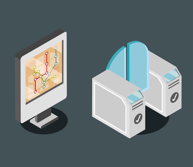 Subway security turnstile icons