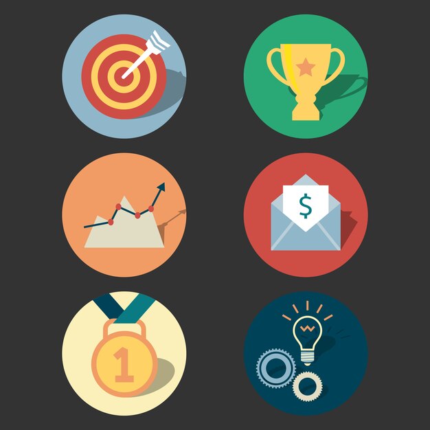 Success concept icons set