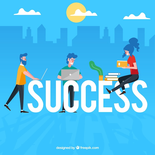 Free vector success word concept