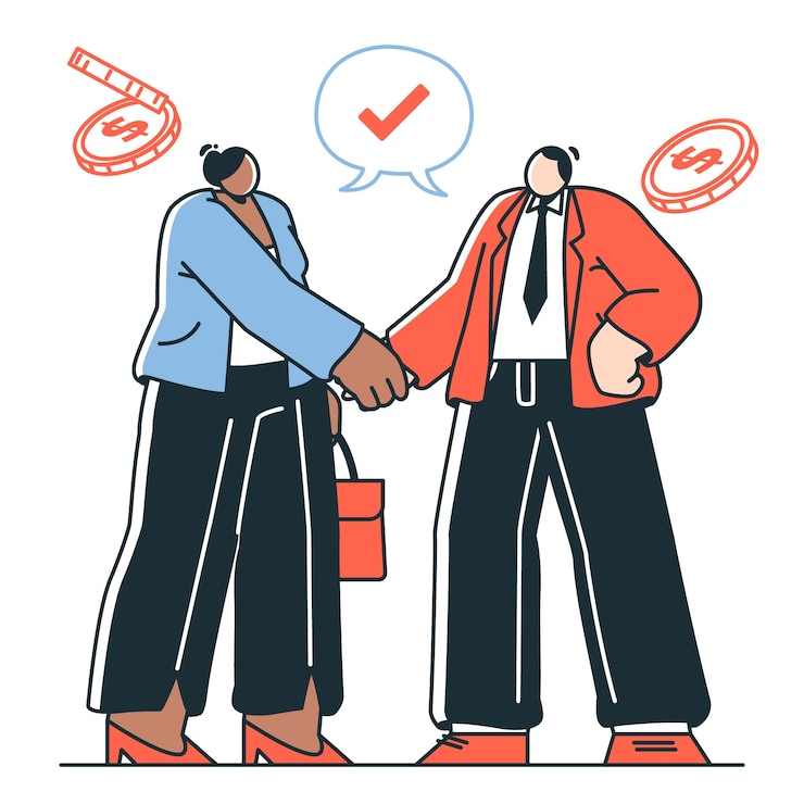 Free Vector successful business deal concept illustration