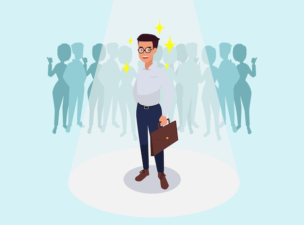 Successful business man, congratulating business colleagues illustration