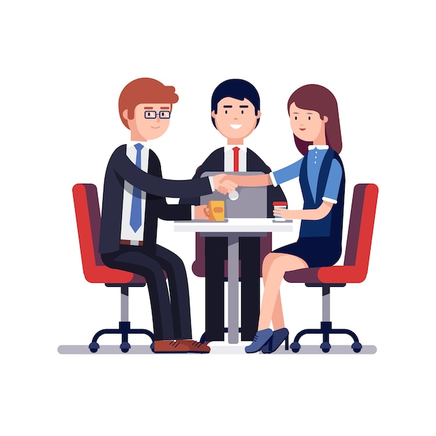 Бесплатное векторное изображение Успешная деловая встреча или собеседование
