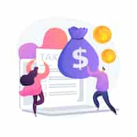 Free vector successful financial operation. business accounting, invoice report. happy people with tax receipt. duty paying, money savings, cash income. vector isolated concept metaphor illustration