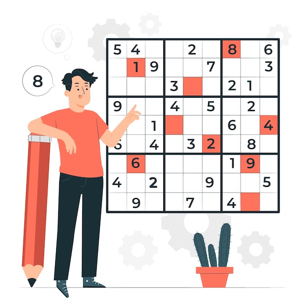 Vettore gratuito illustrazione del concetto di sudoku