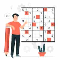 Vettore gratuito illustrazione del concetto di sudoku