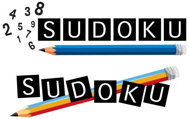 Sudoku logo design with pencils