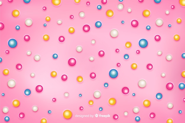 Sugar bubbles of a delicious pink doughnut background