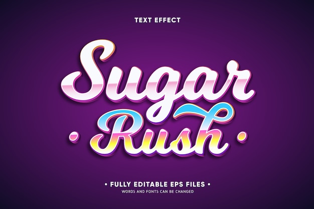 Free vector sugar rush text effect