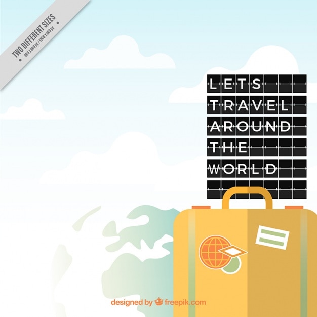 Free vector suitcase background and phrase 