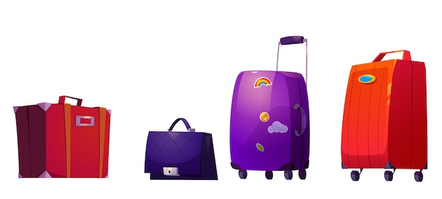 Suitcases travel luggage baggage and bags set