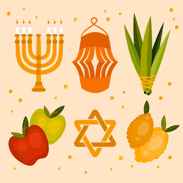 Free vector sukkot elements collection