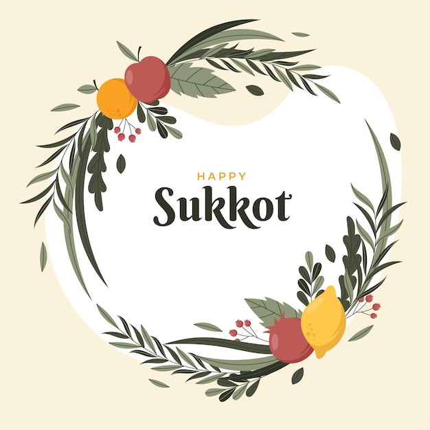 Free vector sukkot frame template