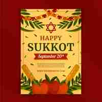 Free vector sukkot vertical poster template