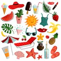 Free vector summer accessories set