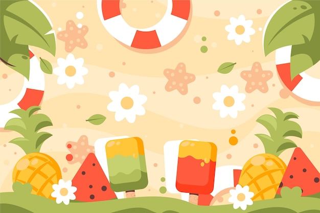 Free vector summer background colorful concept