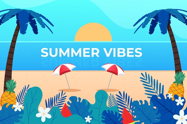 Free vector summer background concept