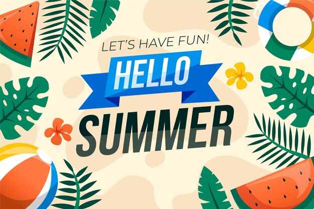 Free vector summer background flat design