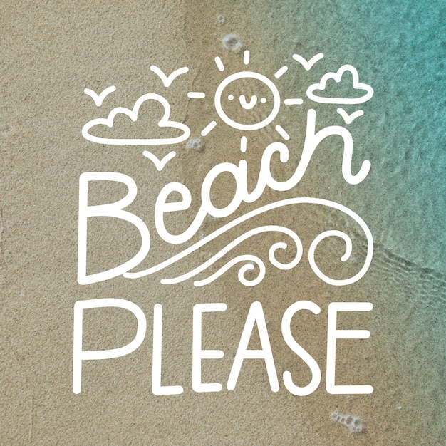 Summer background lettering with picture