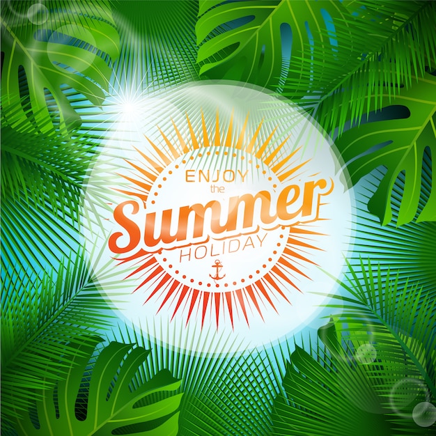 Summer background palm tree design