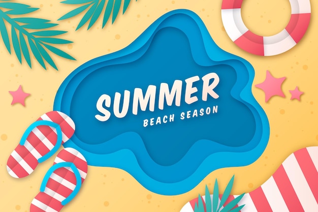 Summer background in paper style