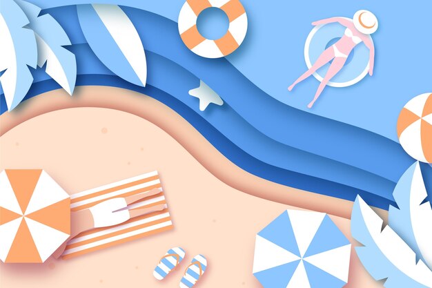 Summer background in paper style