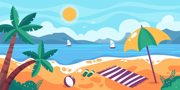 Vector Templates: Summer Background for Videocalls – Free Download