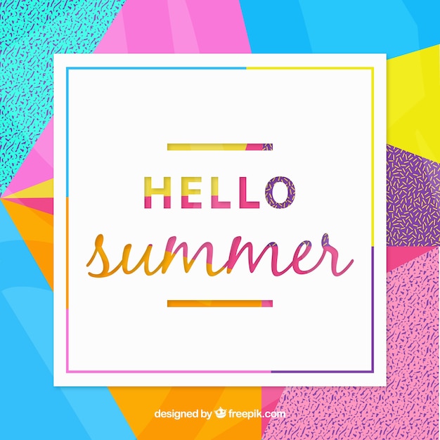 Summer background with abstract and colorful shapes