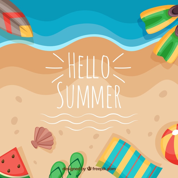 Summer background with beach elements