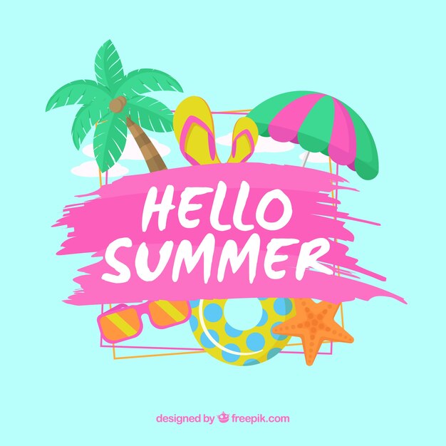 Summer background with beach elements