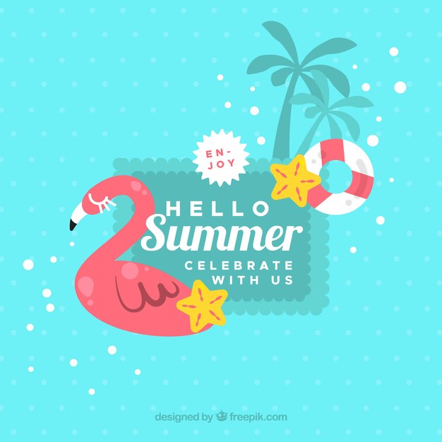 Summer background with beach elements