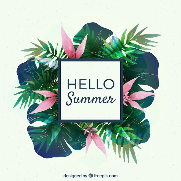 Free vector summer background with different plants