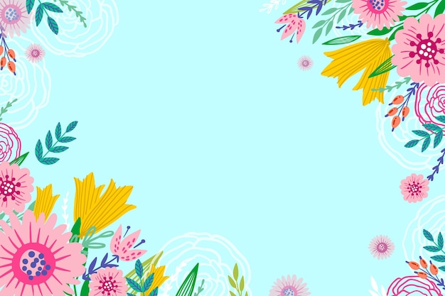 Free vector summer background with flowers