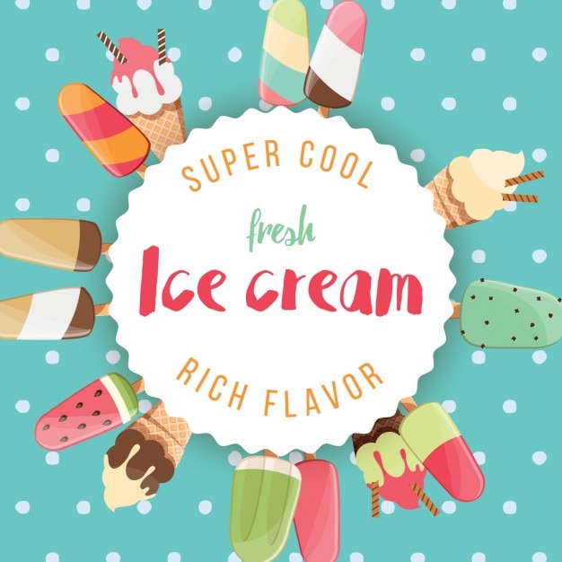 Free vector summer background with ice creams