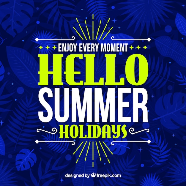 Free vector summer background with lettering