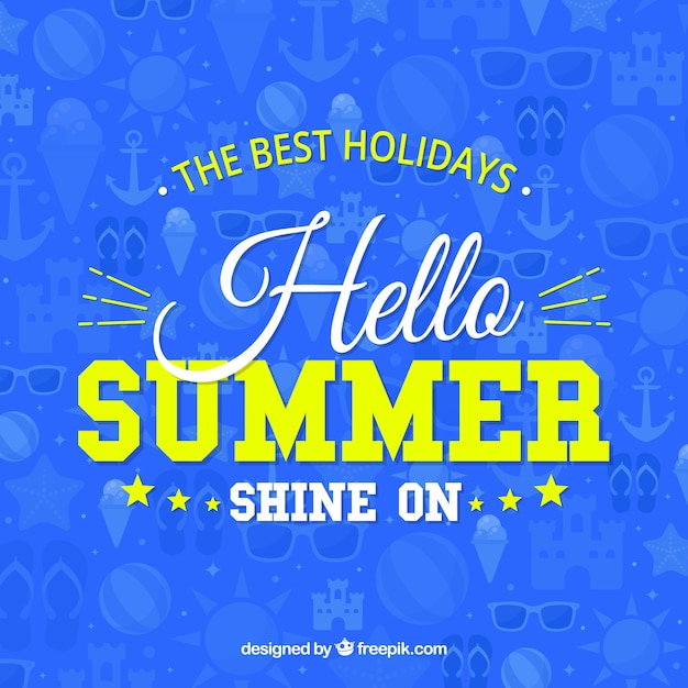 Free vector summer background with lettering