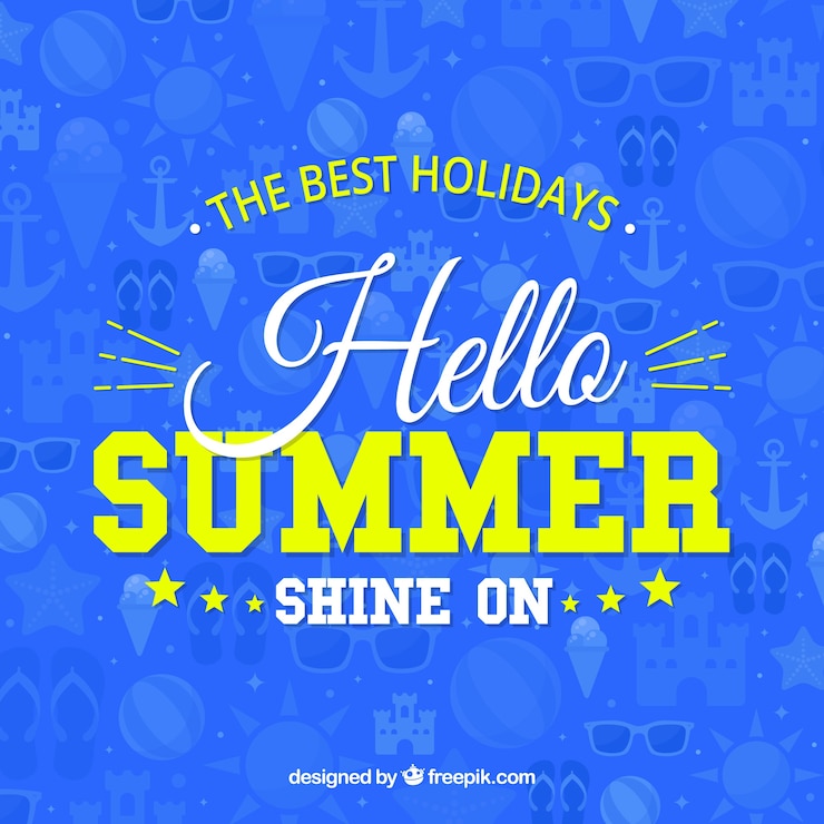 Free Vector summer background with lettering