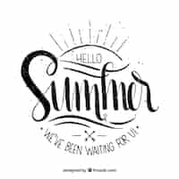 Free vector summer background with lettering