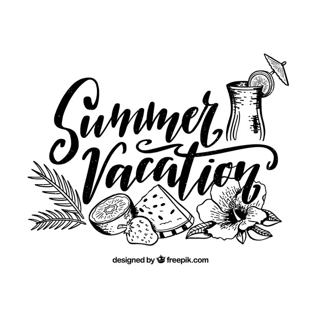 Summer background with lettering