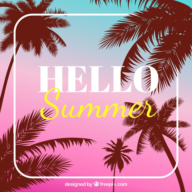 Free vector summer background with quote